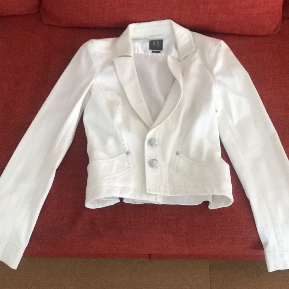 A/X White Jean Blazer Size XS